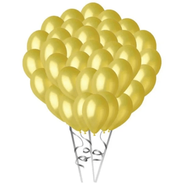 Balony 27cm [100] metalik żółte