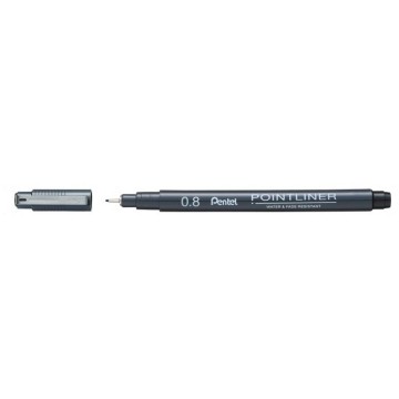 Cienkopis kreślarski PENTEL POINTLINER 0,8 czarny