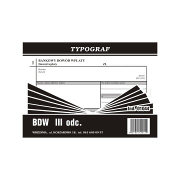 Druk- Bankowy dowód wpłaty III TYPOGRAF