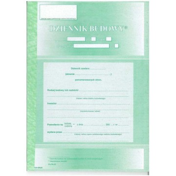 Druk- Dziennik budowy TYPOGRAF 60k.