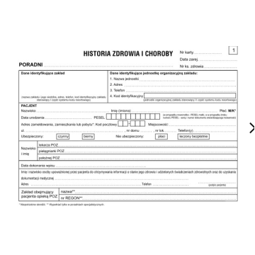 Druk- Historia choroby 1/2A3 100k.