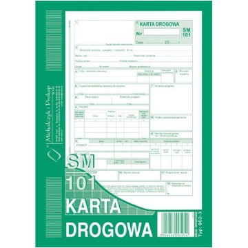 Druk- Karta drogowa Sm-101 numerowana MIPRO