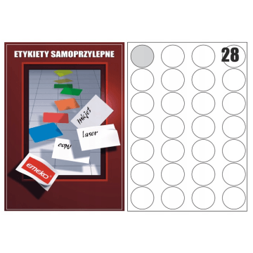 Etykiety okrągłe, samoprzylepne 40mm 100 ark.