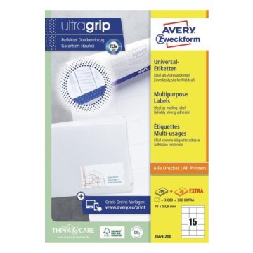 Etykiety samop. A4 AVERY [200+20] 70/50,8