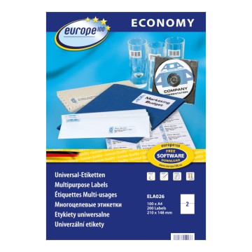 Etykiety samop. A4 EUROPE [100] 210/148
