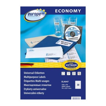Etykiety samop. A4 EUROPE [100] 70/29,7