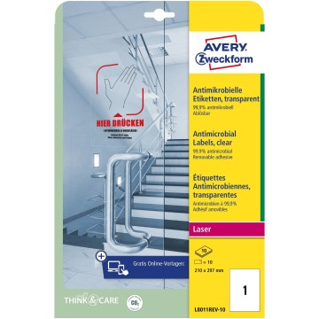 Folia antybakteryjna 210x297 mm AVERY usuwalna