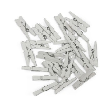 Klamerki ozdobne drewniane ARGO 25mm białe [25]