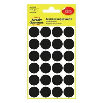 Kółka AVERY 18mm trwałe [96] czarne