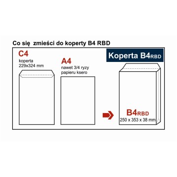 Koperty rozszerzane B4 białe [250] (KARTON)