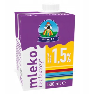 Mleko ŁOWICZ 1,5% 0,5L bez laktozy