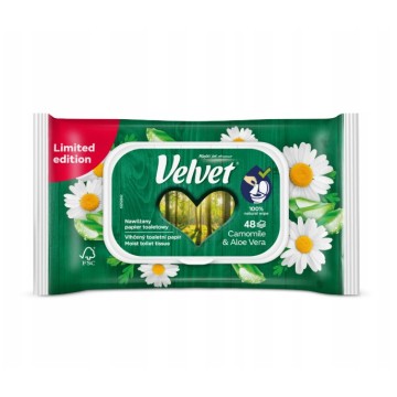 Nawilżany papier toalet. VELVET [48] RUMIANEK