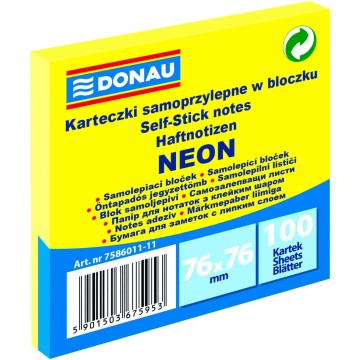 Notes samop. DONAU 76/76 100k NEON żółty