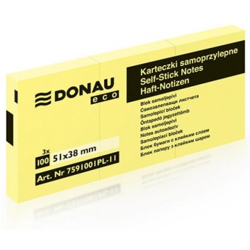 Notesy samop. DONAU ECO 38/51 [3x100k] żółte