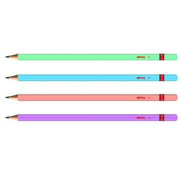 Ołówek drewniany ROTRING HB miks kol. metaliczne