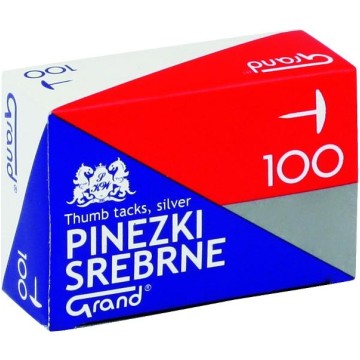 Pinezki metalowe GRAND [100] srebrne