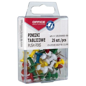 Pinezki tablicowe OFFICE PRODUCTS [25] pud.plastik