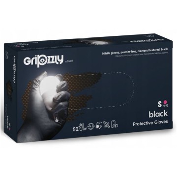 Rękawice nitrylowe GRIPZZLY [50] S czarne