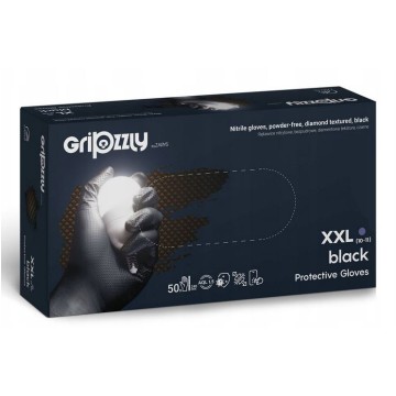Rękawice nitrylowe GRIPZZLY [50] XXL czarne