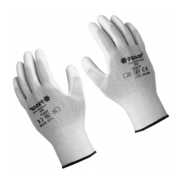 Rękawice powlekane poliuretanem PROOF białe (7)