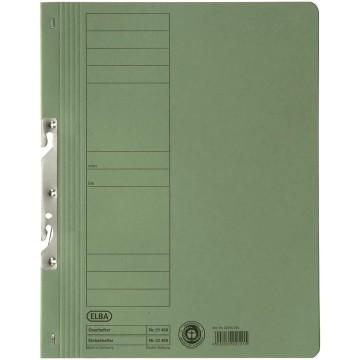 Skoroszyt kartonowy ELBA hakowy pełny zielony