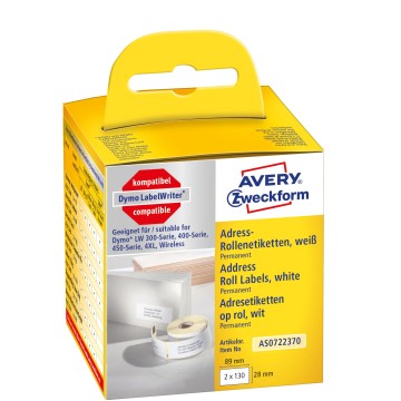 Taśma AVERY do DYMO LW 89x28mm [2x130]