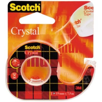 Taśma klejąca SCOTCH CRYSTAL 19mm/7,5m podajnik