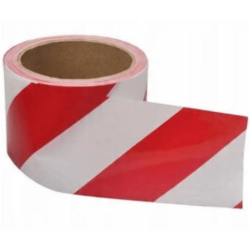 Taśma ostrzegawcza BIAŁO-CZERWONA 80mm/100m