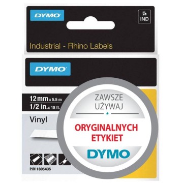 Taśma winylowa RHINO 12mm x 5,5m biały / czarny