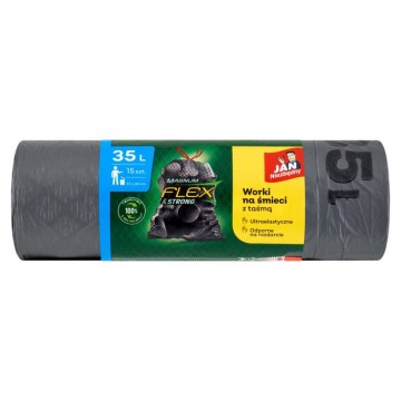 Worki na śmieci 35L LD [15+3] JN z taśmą czarne