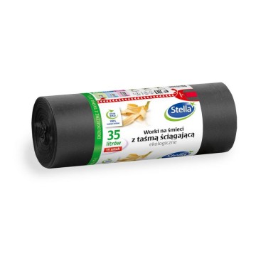 Worki na śmieci 35L LD [15] STELLA taśma CZARNE