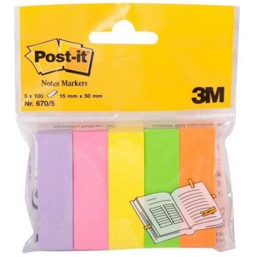 Zakładki 3M POST-IT PAPIER 5x100 (15x50mm)