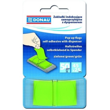 Zakładki indeks. DONAU PP 1x50 (25x45mm) zielone